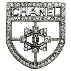 Chanel Strassbrosche Silber