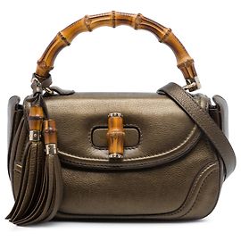 Bolsa Gucci New Bamboo de couro marrom Medium Marrom Bronze