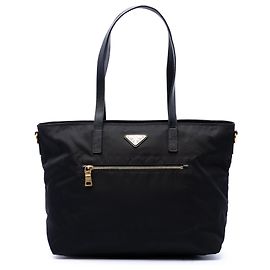 Sac à main Prada Black Saffiano Trimmed Tessuto Noir