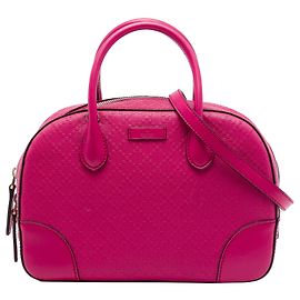 Bolsa Gucci em couro de bezerro brilhante rosa com diamantes Rosa Outro