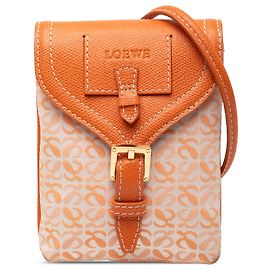 LOEWE Bolsa Transversal de Lona Anagram Mini Laranja Laranja