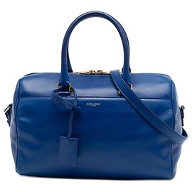 Bolsa Satchel Saint Laurent Classic Duffle 6 em couro azul Azul