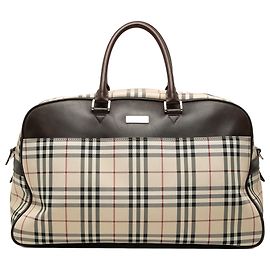 Burberry Beige House Check Canvas Reisetasche Beige