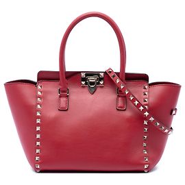 Bolso Valentino Red Small Leather Rockstud Trapeze Roja