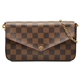 Louis Vuitton Pochette Felicie Damier Ebene Marrone Marrone