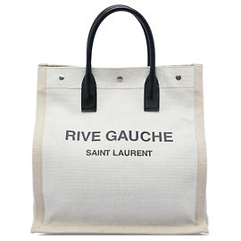 Saint Laurent Brown Canvas Rive Gauche North South Tote Brown Beige