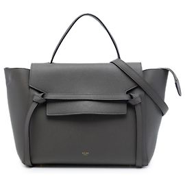 Céline Bolsa Belt Celine em couro de bezerro granulado cinza Mini Marrom Cinza antracite