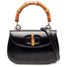 Gucci Cuir de veau noir Bamboo Night Noir