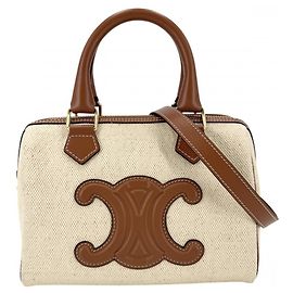 Céline Borsa a tracolla mini Boston Triomphe Cuire da donna CELINE Marrone Beige