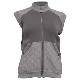 Chanel Sports Knit Quilted Vest in Grey Wool Grey