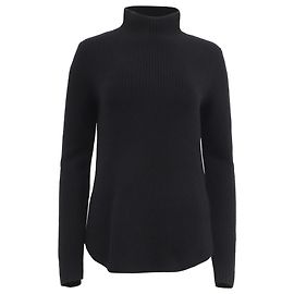 Theory gerippter Rollkragenpullover aus schwarzem Kaschmir Schwarz