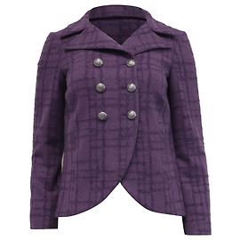 Etro Plaid Jacket in Purple Wool Purple
