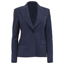 Altuzarra Patterned Single-Breasted Blazer in Navy Blue Viscose Blue Navy blue