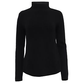 Theory gerippter Rollkragenpullover aus schwarzem Kaschmir Schwarz