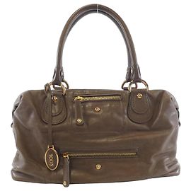 Sac Boston en cuir Tod's Marron