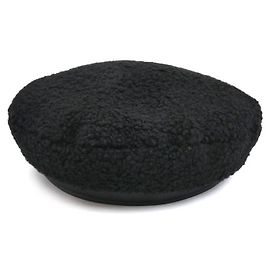 Hermès Mouton Beret Shearling Beret 56 Black