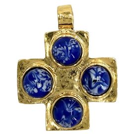 Collana con pendente blu e oro Chanel Blu D'oro