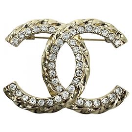 Chanel Brosche in Gold mit Strasssteinen Golden