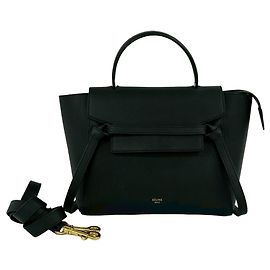 Céline Celine Belt Bag Micro Leather 2-way Shoulder Handbag Black