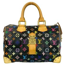 Bolso Louis Vuitton Speedy 30 Monogram Multicolor de piel Negro Multicolor