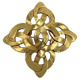 Spilla Chanel Vintage placcata oro D'oro