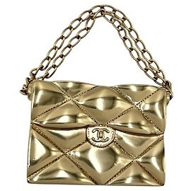 Broche Matelassé Or Chanel Doré
