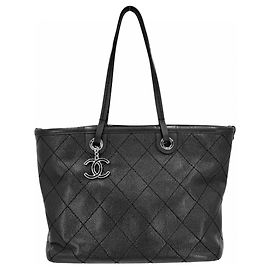 Borsa Tote Chanel On the Road Wild Stitch Nero