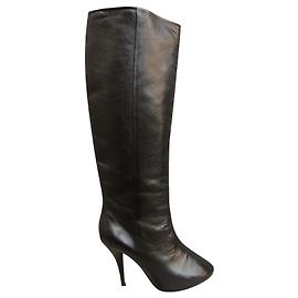 Maison Martin Margiela Maison Margiela MM22 Black Leather High Heel Boots Black