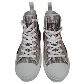 Dior Oblique Ténis de Cano Alto Branco Outro