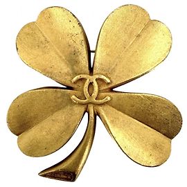 Broche Chanel Vintage Clover Doré