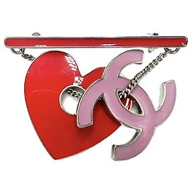 Chanel Heart Swing Brosche Pink Rot