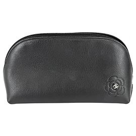 Pochette en cuir noir Chanel Noir