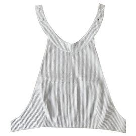 Alaïa Top Plastrón Blanco Espalda Descubierta Blanco