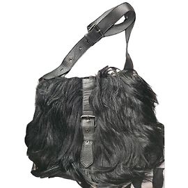Longchamp Coleção Kate Moss Bolsa de couro preta e pele Preto
