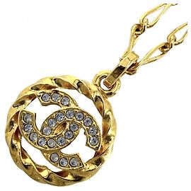Collier Chanel Vintage en strass Doré