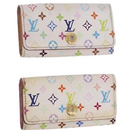 LOUIS VUITTON Multicolor Multicles 4 Key Case 2 Set White LV Auth bs35901 White