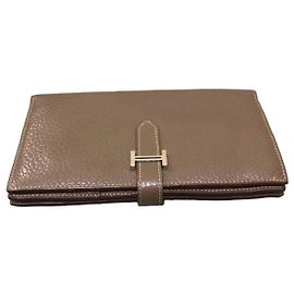 Hermès Kelly Wallet in Taupe Leather Brown