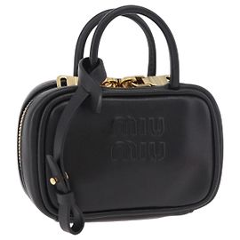 Charm per borsa Miu Miu Matelasse in pelle nera e oro Auth 188997M Nero D'oro