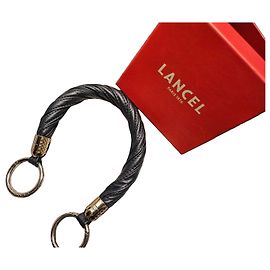 Lancel Navy Blue Leather BB Bag Handle Golden Navy blue