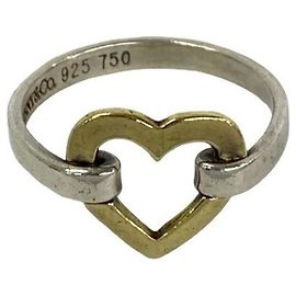 Tiffany & Co Tiffany Open Heart Ring Silvery Golden