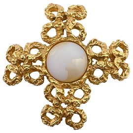 Spilla Chanel 93A Cross Motif Pearl D'oro