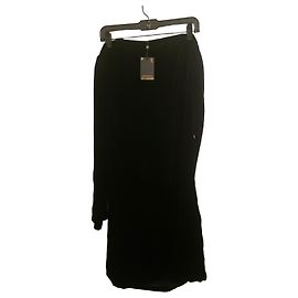 Massimo Dutti schwarzes Samt-Maxikleid Schwarz