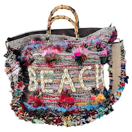 Autre Marque Alex Max Bolsa de Praia Boho Branco Multicor