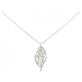 Autre Marque Platin-Diamant-Halskette Silber