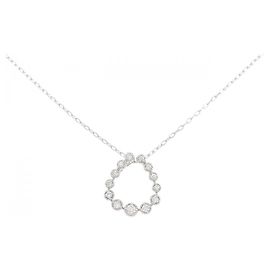 Autre Marque PT900 PT850 Diamond Necklace Silvery