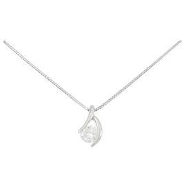 Autre Marque Diamant-Halskette PT900 PT850 Silber