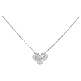 Autre Marque Colar de platina e diamantes Prata