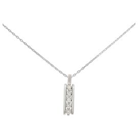 Autre Marque Platin-Diamant-Halskette Silber