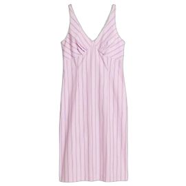 Rouje Robe Eliana en coton à rayures roses Rose Blanc