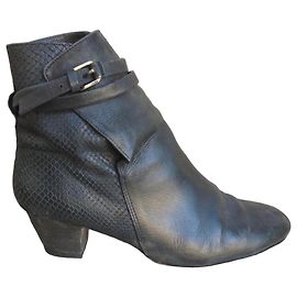 Colisee De Sacha Colisée Paris Leather Ankle Boots Black